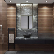 Зеркало прямоугольное в металлической чёрной раме с креплением к потолку Левита 
